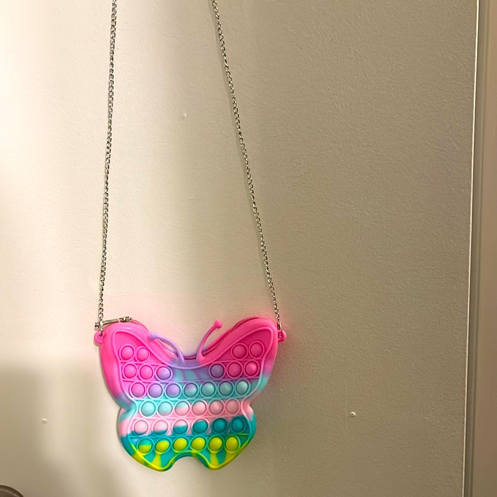 Colorful Butterfly Pop It Crossbody Bag